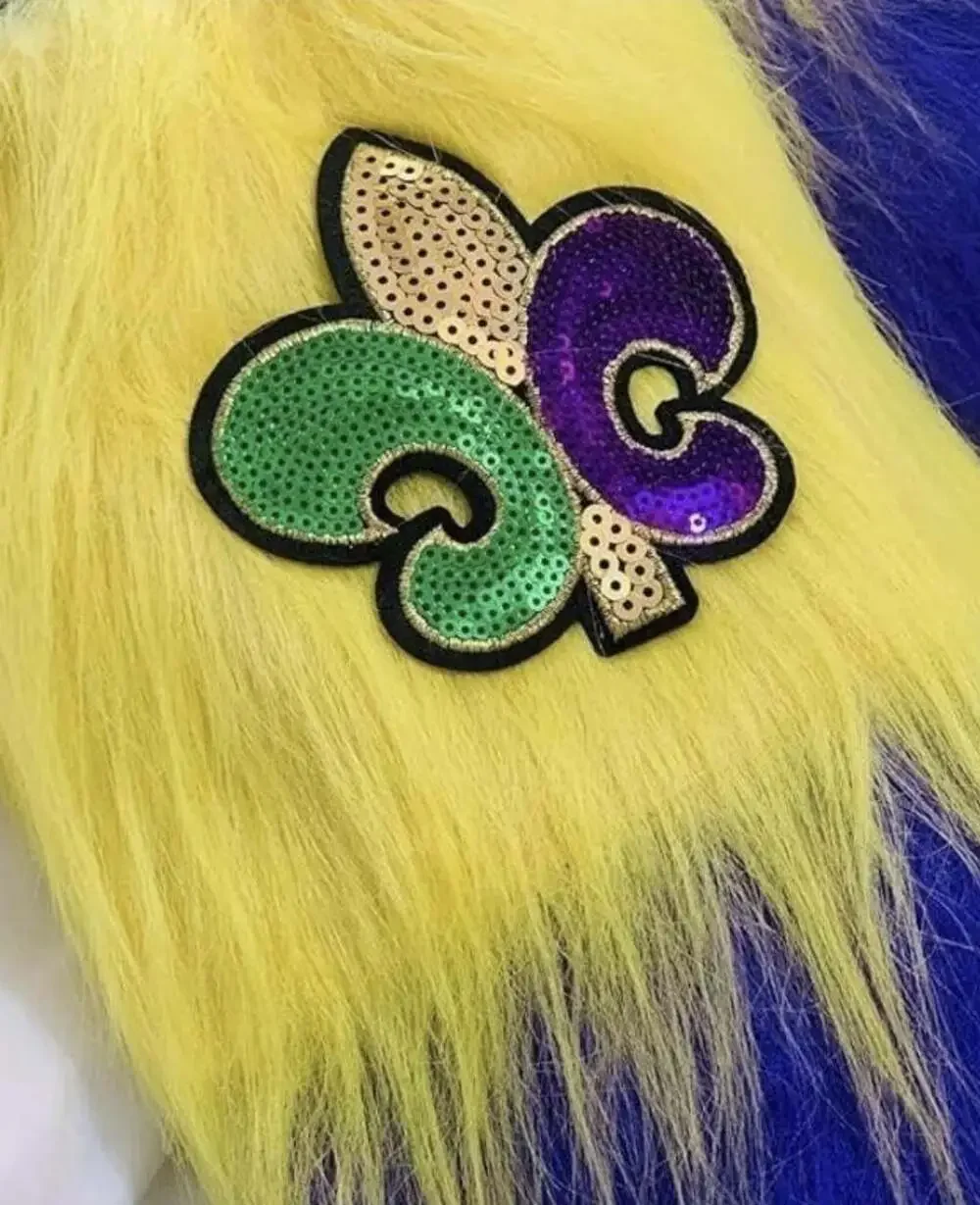Mardi Gras Leg Warmer Multicolor Boot Cover + Sequin Fleur De Lis Parade Outfit